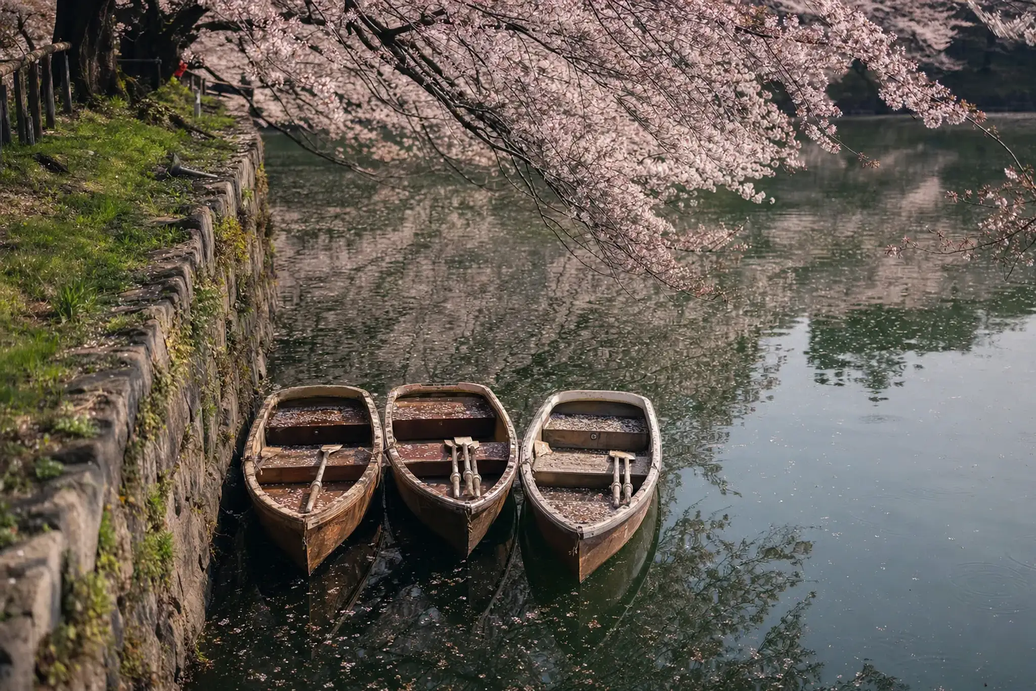 The boats are public rentals at the municipal Chidorigafuchi