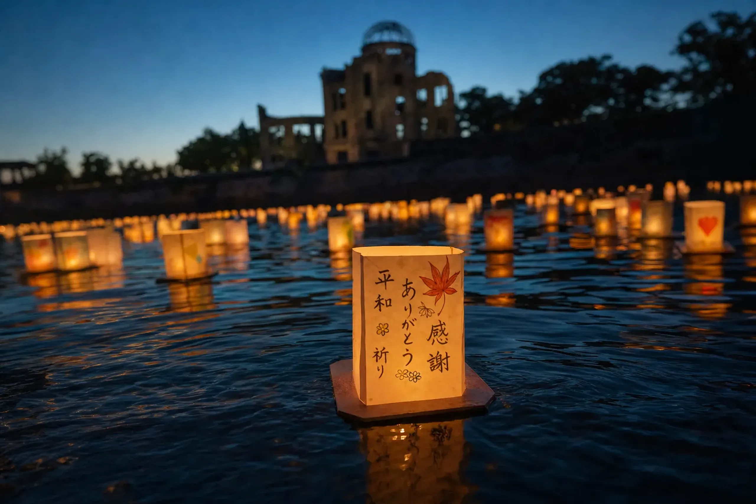 The Peace Message Lantern Floating is held on 6 August