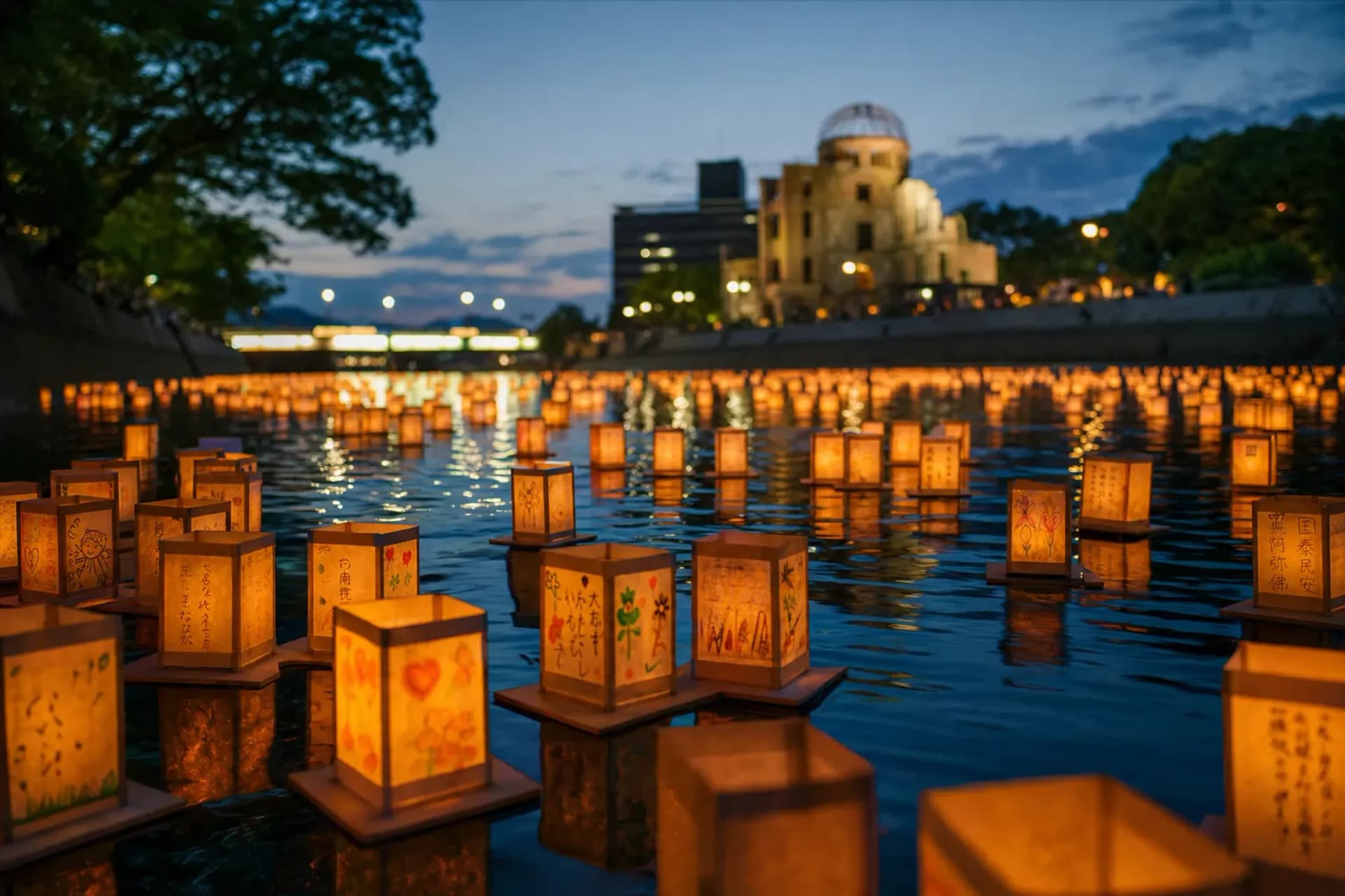 Hiroshima on 6 August: The Ceremony and the Lanterns