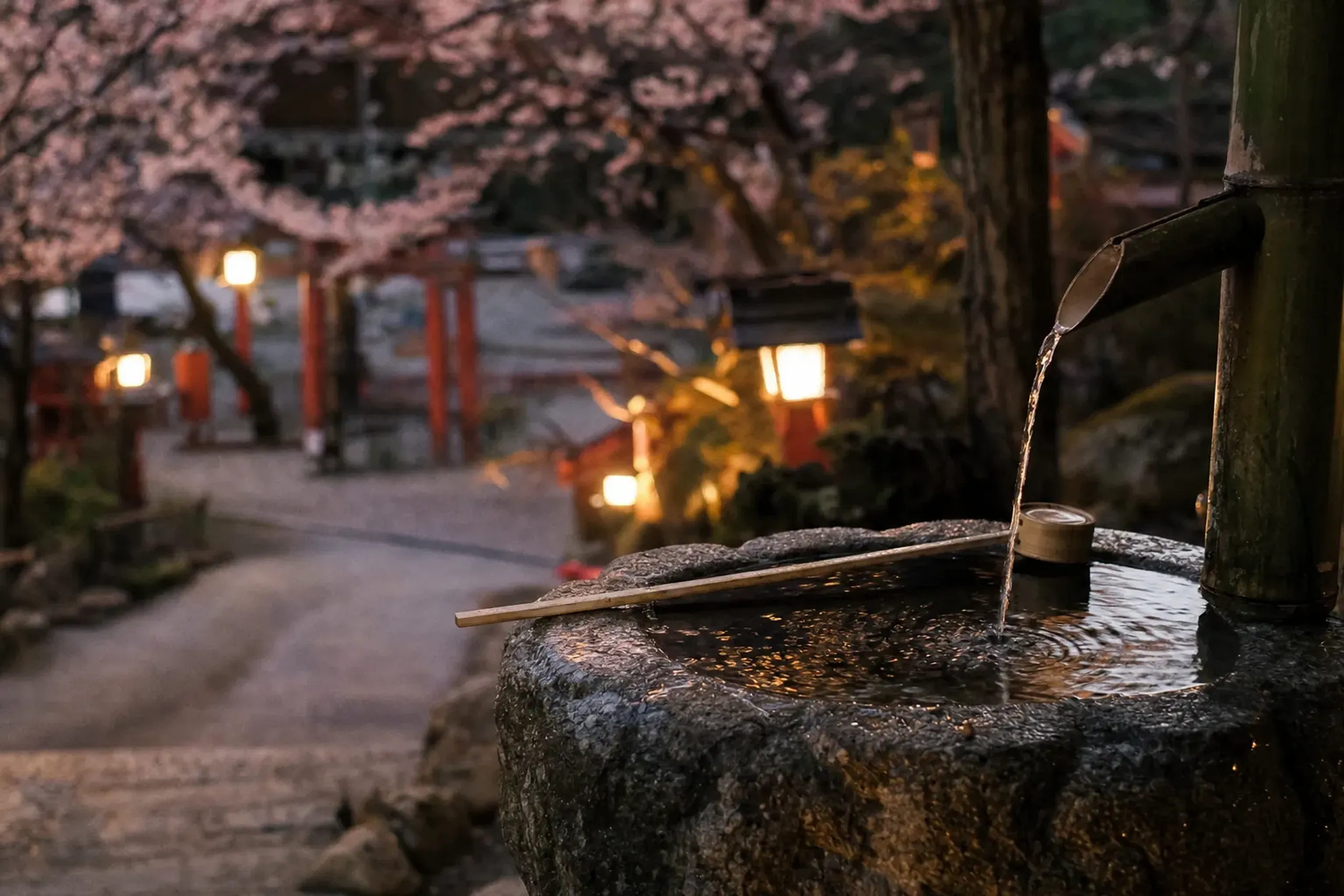 At a shrine entrance you will often find a stone