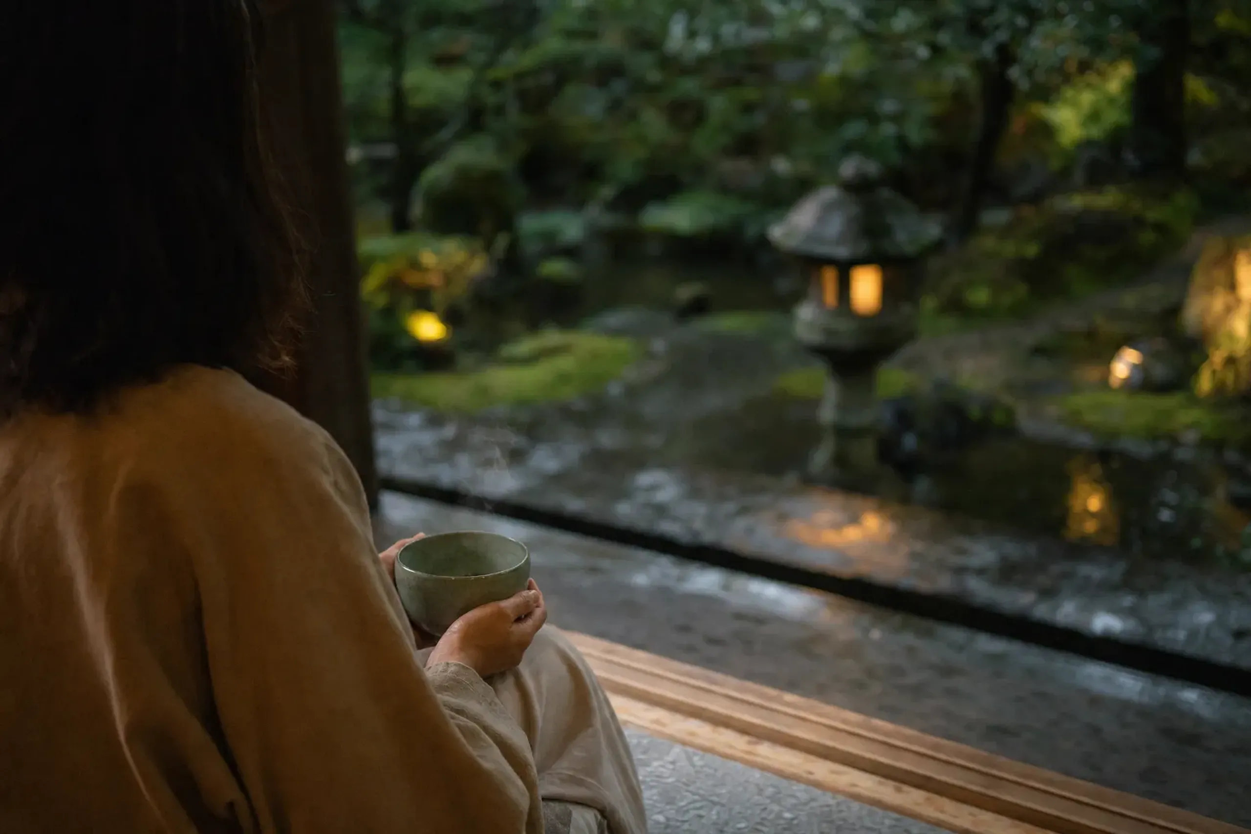 Private tea after zazen gives you a soft landing: a