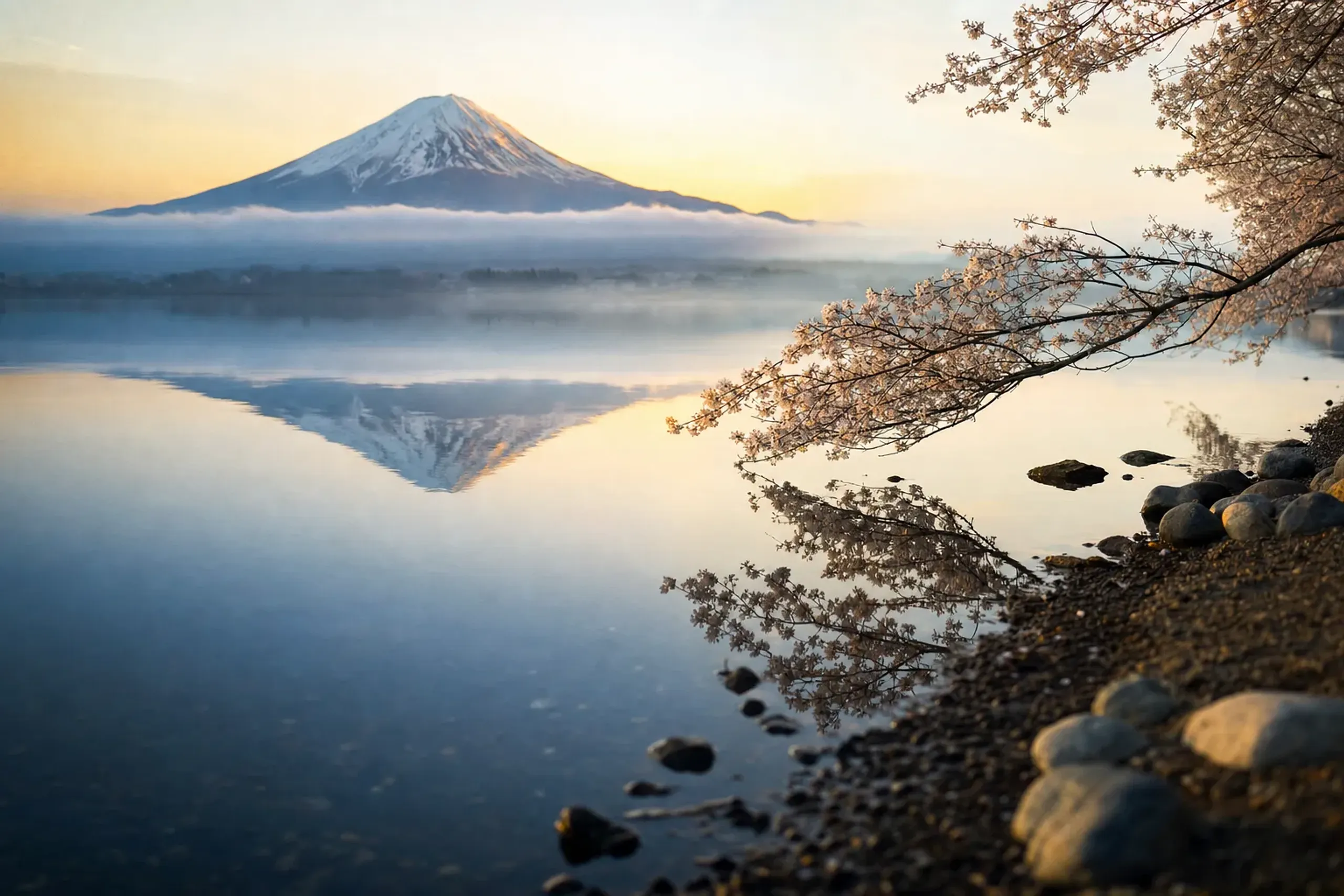 Along Lake Kawaguchi’s north shore, near the Round Hall area