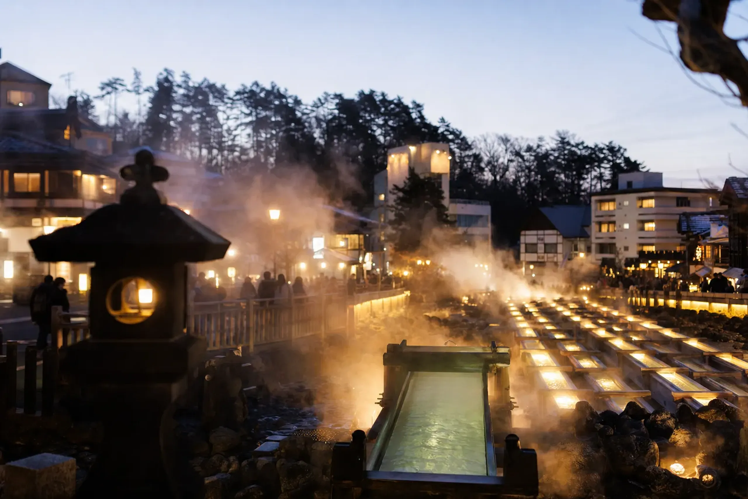This is why Kusatsu feels so cohesive at night. The