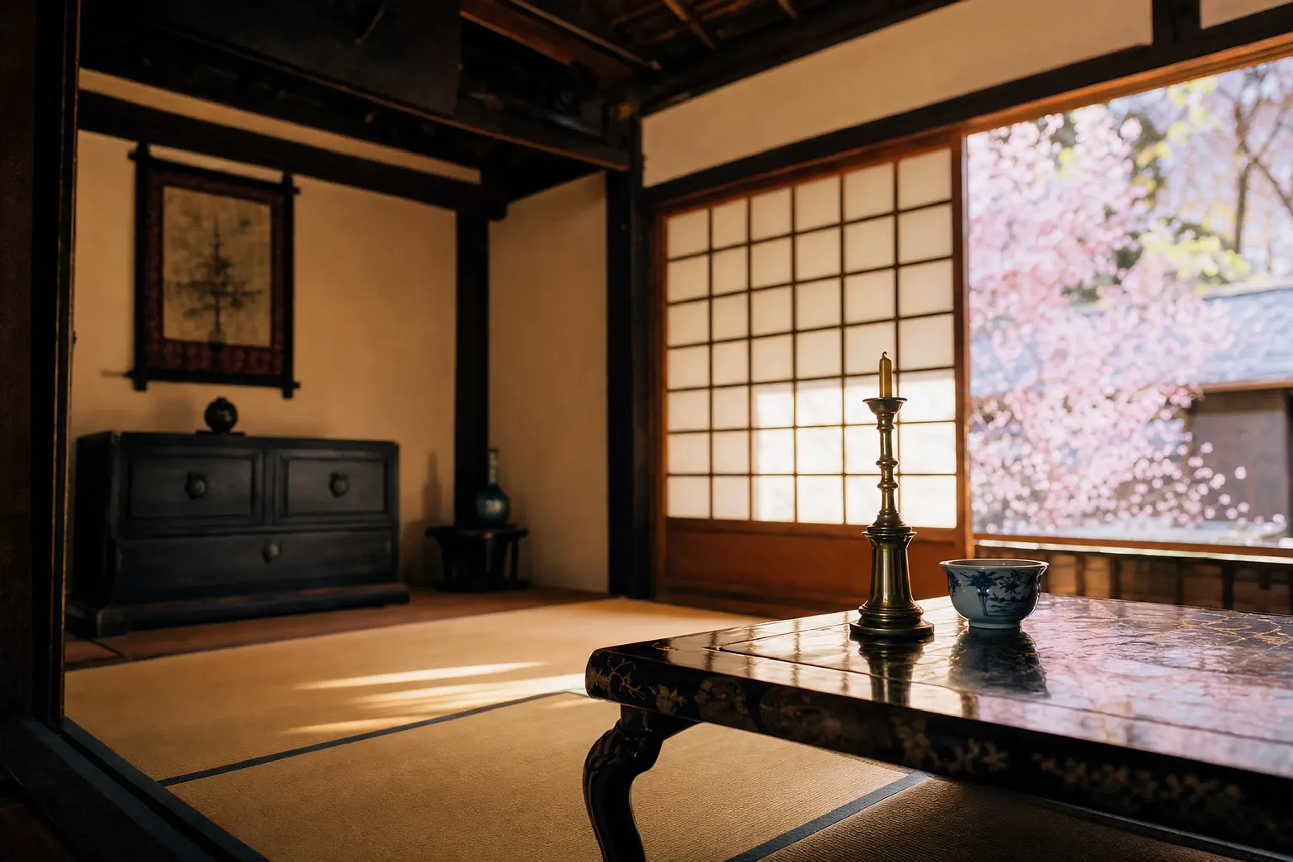 Reconstructed interior of the Kapitan's Quarters, the Dutch factory chief's residence at Dejima