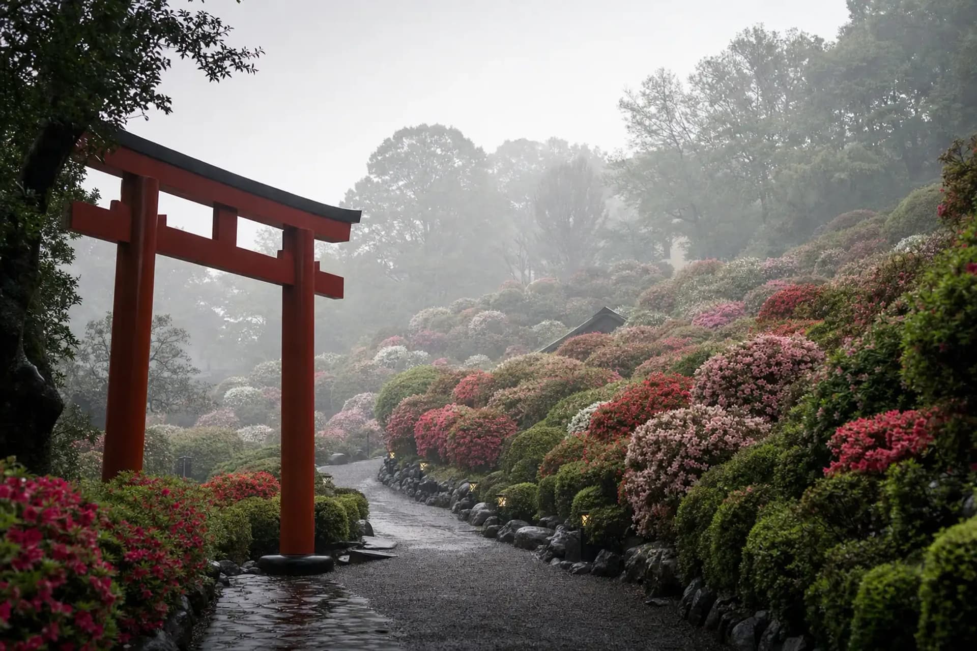 Nezu Shrine Azaleas: A Hillside Garden in April