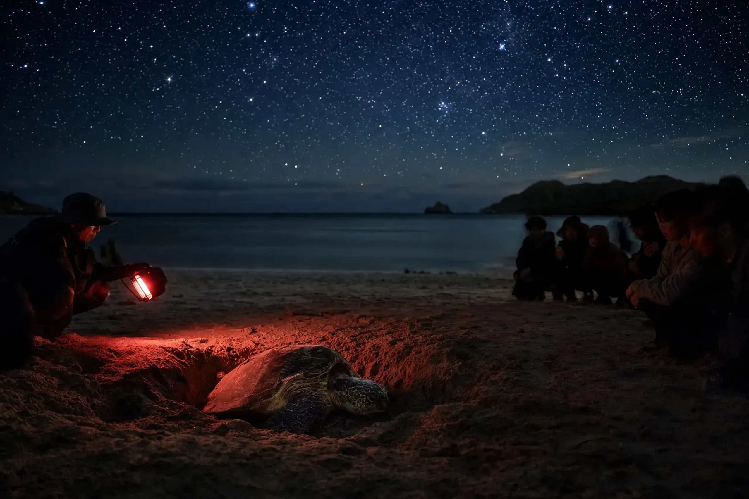 After dark, join a guided turtle-observation walk during nes