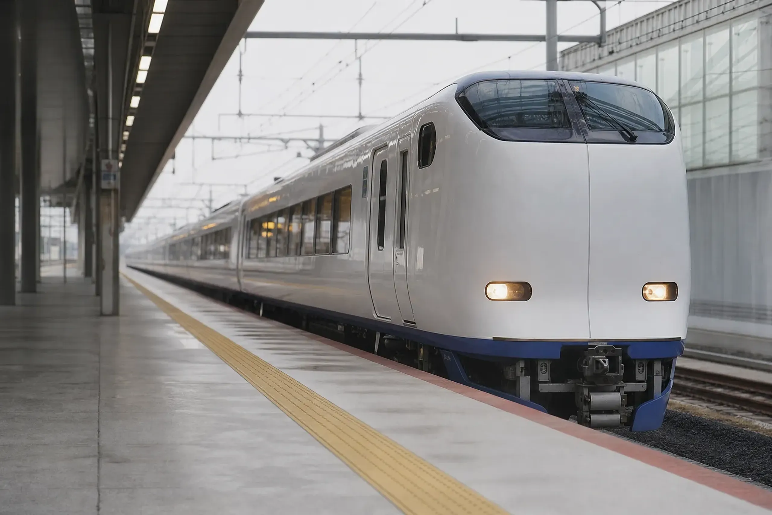Limited express train at Kansai International Airport station connecting to central Osaka