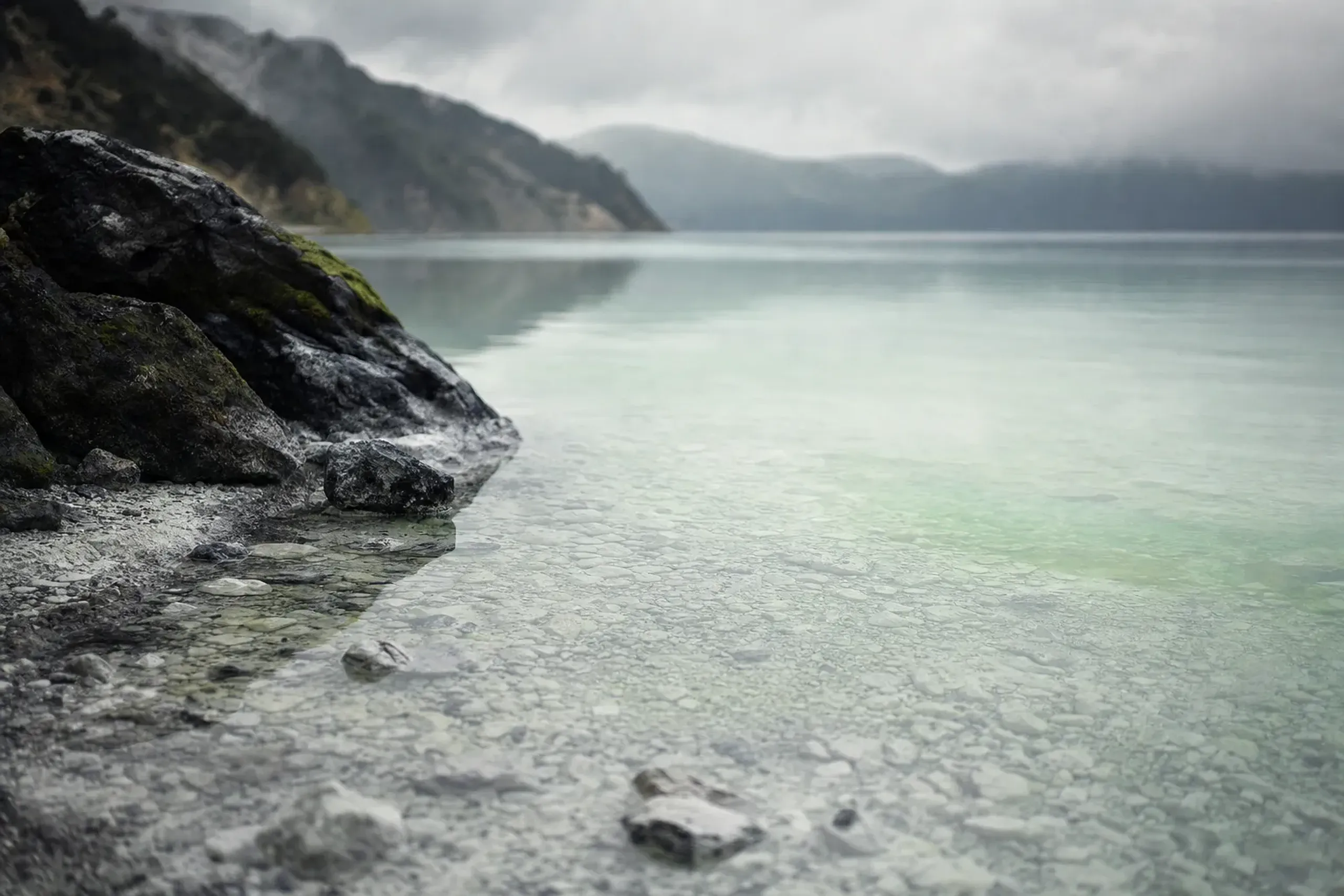 Lake Usori is clear because its water is genuinely acidic.