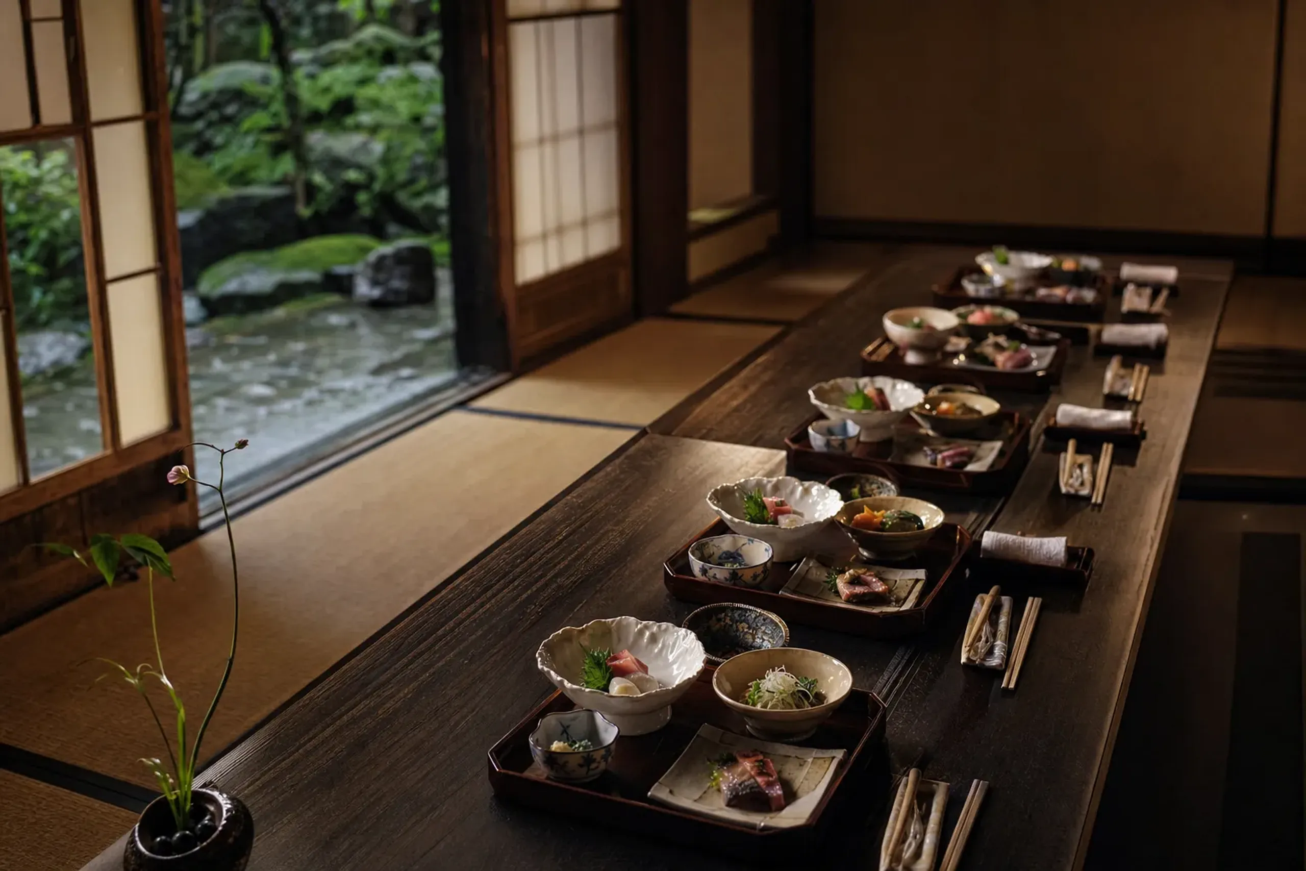 Kaiseki suits a group of six best. It is commonly