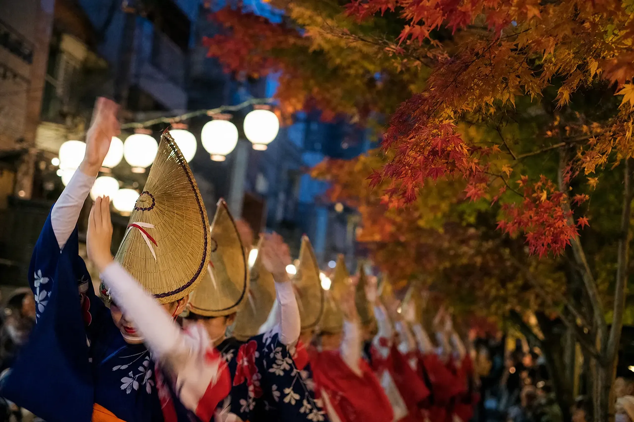 Dancers perform in groups called