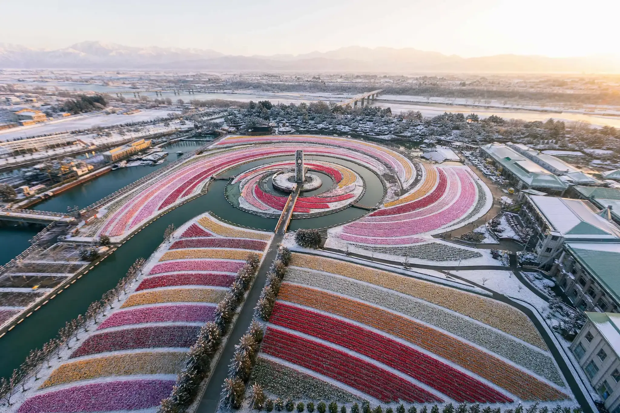 Tonami: Japan's Tulip Capital, Seen From Above