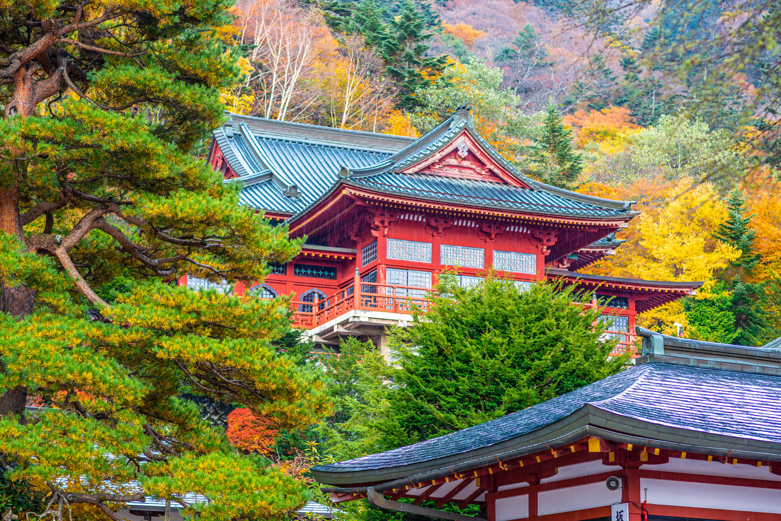 Chuzen-ji Temple in Nikko, Tochigi, Japan during autumn season.