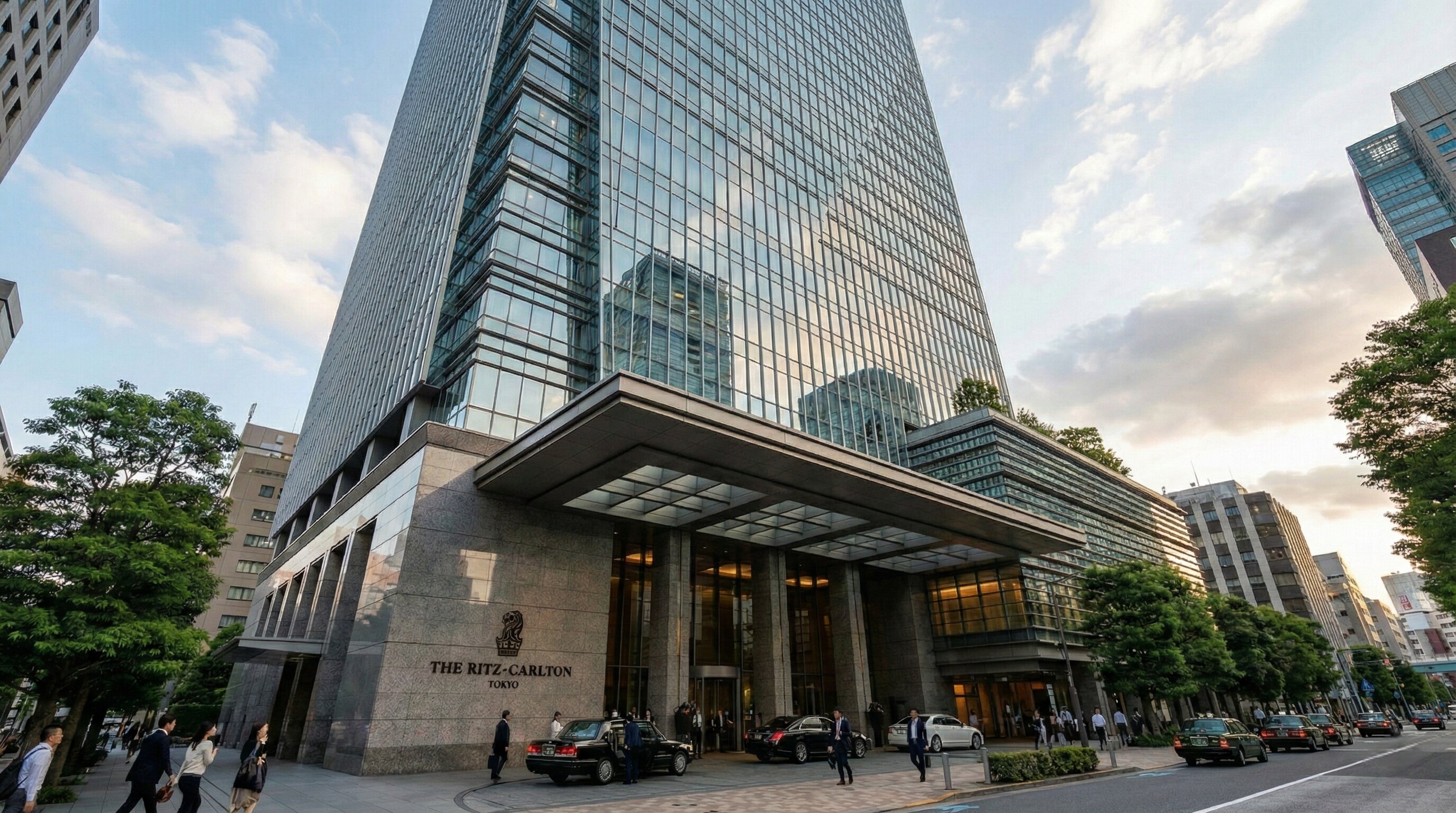 luxury Exterior view of The Ritz-Carlton Tokyo located in the Midtown Tower in Roppongi.
