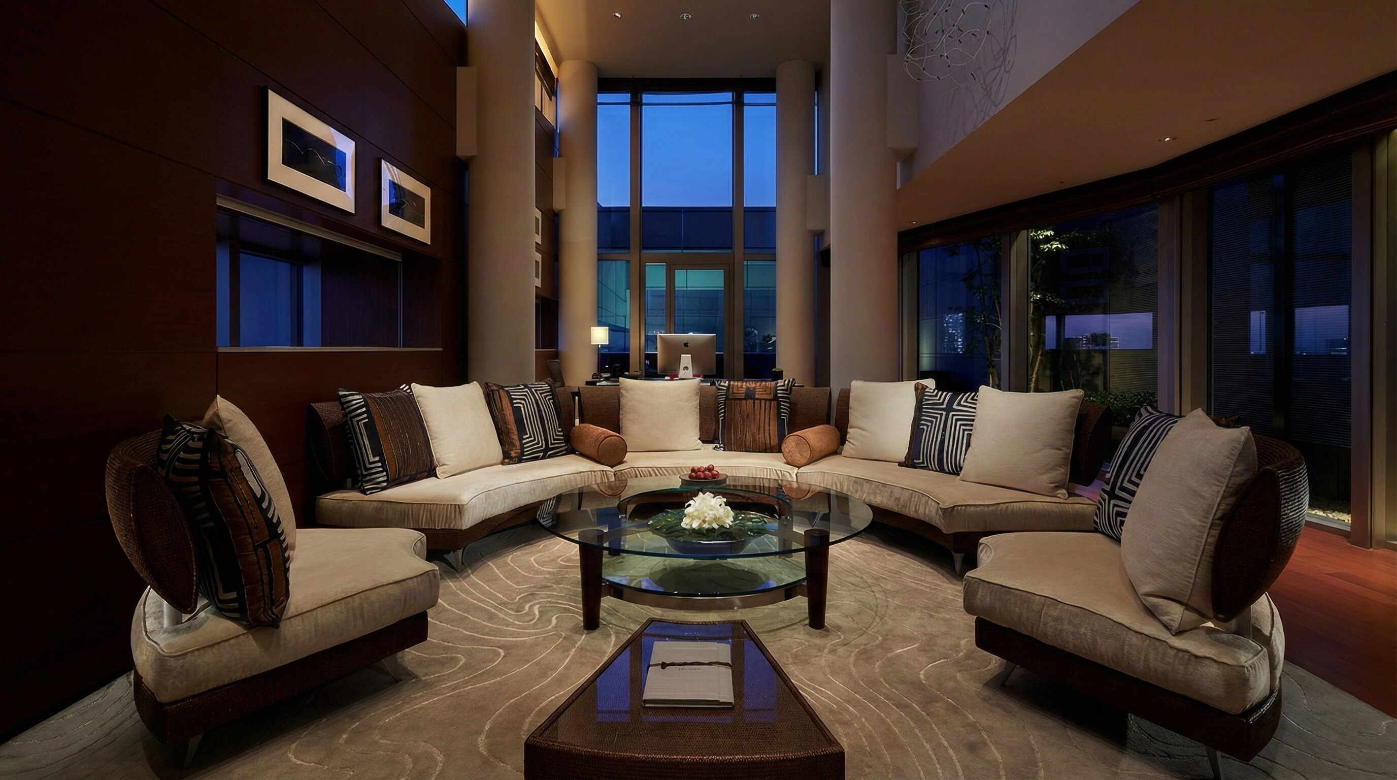 Grand Hyatt Tokyo Presidential Suite living room with modern furniture and garden view.