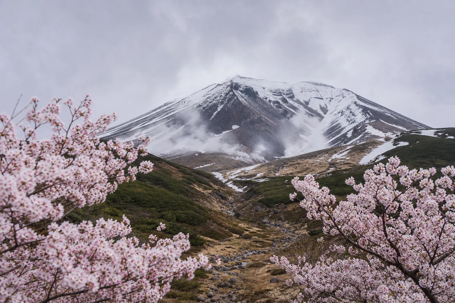 Mount Asahidake, the highest peak in Hokkaido, in Daisetsuzan National Park