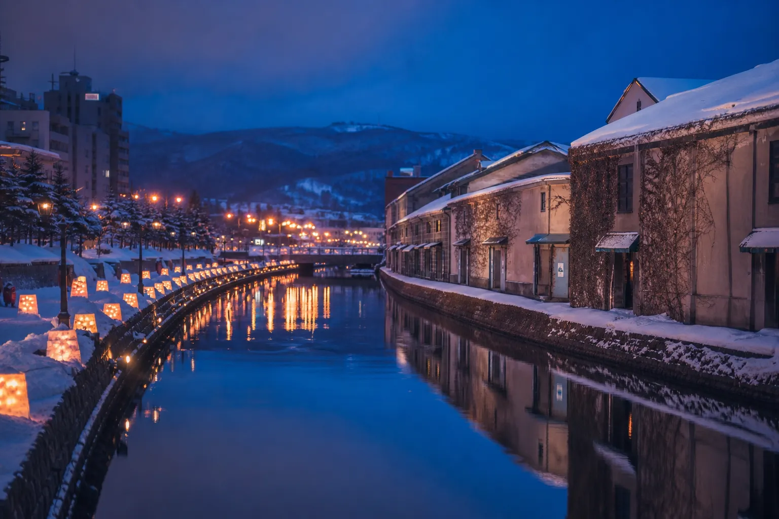 The Snow Light Path Festival offers an intimate, glowing atmosphere unique to Otaru's winter nights.