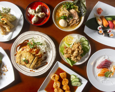 Japanese food seen from above