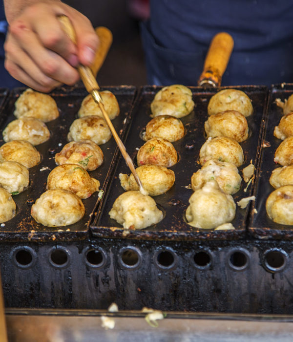 Process to cooking takoyaki most popular delicious snack of japan